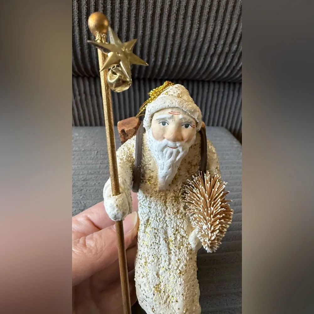Department 56 Father Frost Figurine - White and Gold With Tag Christmas Holiday